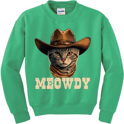 Cowboy Cat Meowdy Kids Sweatshirt