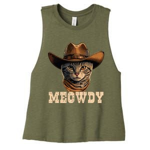 Cowboy Cat Meowdy Women's Racerback Cropped Tank