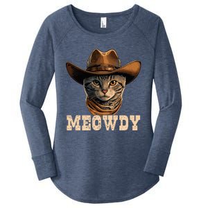 Cowboy Cat Meowdy Women's Perfect Tri Tunic Long Sleeve Shirt