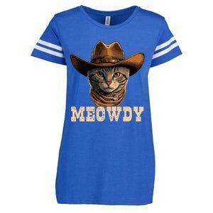 Cowboy Cat Meowdy Enza Ladies Jersey Football T-Shirt