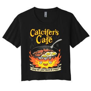 Calcifer's Cafe May All Your Bacon Eggs  Women's Crop Top Tee