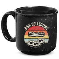 Coin Collecting Makes Cents Retro Style 15oz Campfire Ceramic Mug