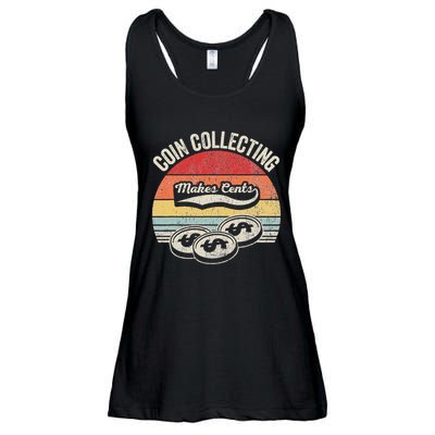 Coin Collecting Makes Cents Retro Style Ladies Essential Flowy Tank