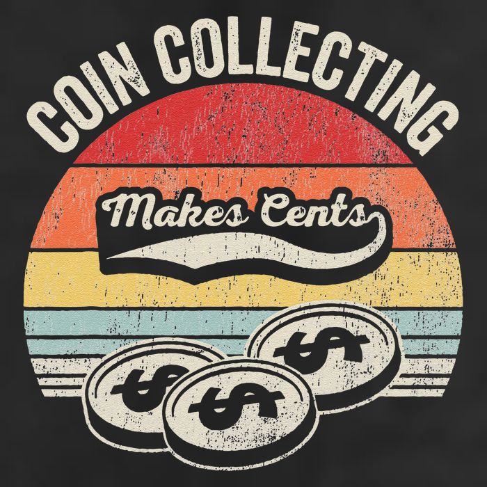 Coin Collecting Makes Cents Retro Style Crop Fleece Hoodie