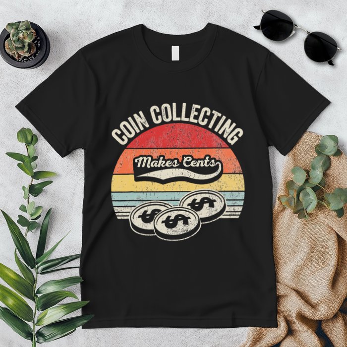 Coin Collecting Makes Cents Retro Style Premium T-Shirt