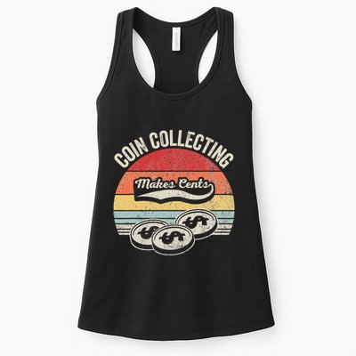 Coin Collecting Makes Cents Retro Style Womens Tank Top