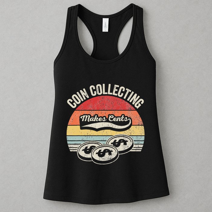 Coin Collecting Makes Cents Retro Style Womens Tank Top