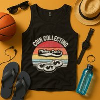 Coin Collecting Makes Cents Retro Style Tank Top