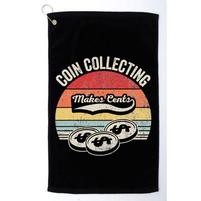 Coin Collecting Makes Cents Retro Style Golf Towel