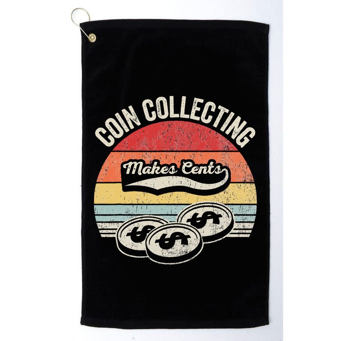 Coin Collecting Makes Cents Retro Style Golf Towel