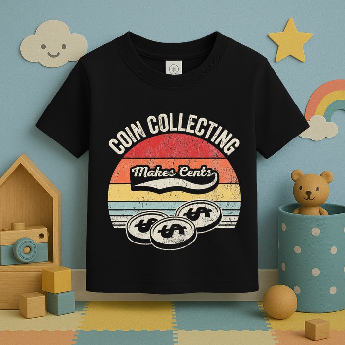 Coin Collecting Makes Cents Retro Style Toddler T-Shirt