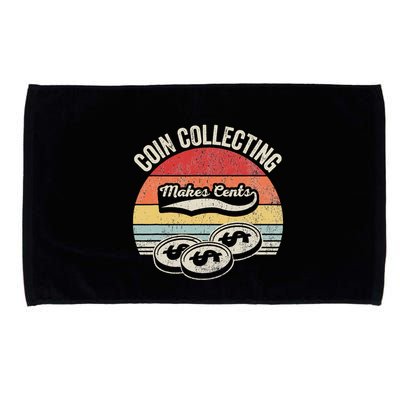 Coin Collecting Makes Cents Retro Style Microfiber Hand Towel