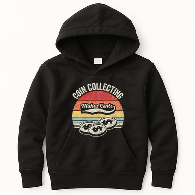 Coin Collecting Makes Cents Retro Style Kids Hoodie