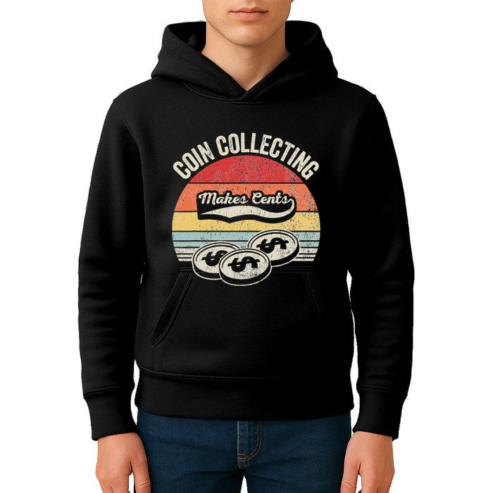 Coin Collecting Makes Cents Retro Style Kids Hoodie