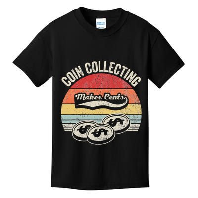 Coin Collecting Makes Cents Retro Style Kids T-Shirt