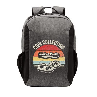 Coin Collecting Makes Cents Retro Style Vector Backpack
