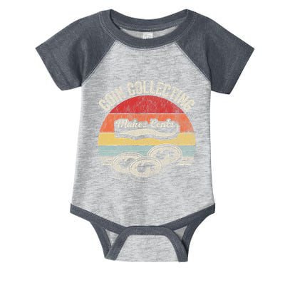 Coin Collecting Makes Cents Retro Style Infant Baby Jersey Bodysuit