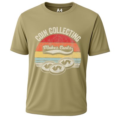 Coin Collecting Makes Cents Retro Style Performance Shirt