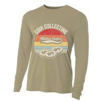 Coin Collecting Makes Cents Retro Style Cooling Performance Long Sleeve Crew