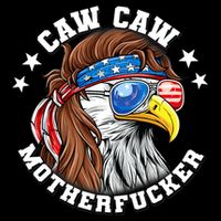 Caw Caw Motherfucker! Eagle Mullet 4th Of July Patriotic Design Flexfit Unipanel Trucker Cap