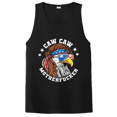 Caw Caw Motherfucker! Eagle Mullet 4th Of July Patriotic Design PosiCharge Competitor Tank