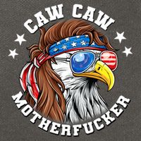 Caw Caw Motherfucker! Eagle Mullet 4th Of July Patriotic Design Cotton Canvas Backpack