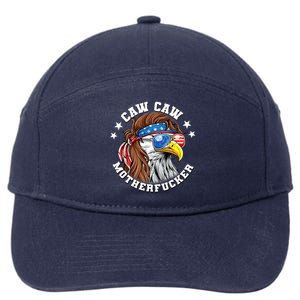 Caw Caw Motherfucker! Eagle Mullet 4th Of July Patriotic Design 7-Panel Snapback Hat