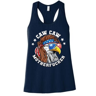 Caw Caw Motherfucker! Eagle Mullet 4th Of July Patriotic Design Womens Tank Top