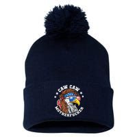 Caw Caw Motherfucker! Eagle Mullet 4th Of July Patriotic Design Pom Pom 12in Knit Beanie