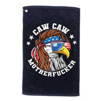 Caw Caw Motherfucker! Eagle Mullet 4th Of July Patriotic Design Golf Towel