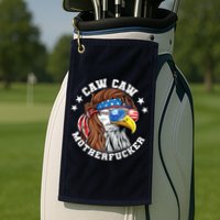 Caw Caw Motherfucker! Eagle Mullet 4th Of July Patriotic Design Golf Towel