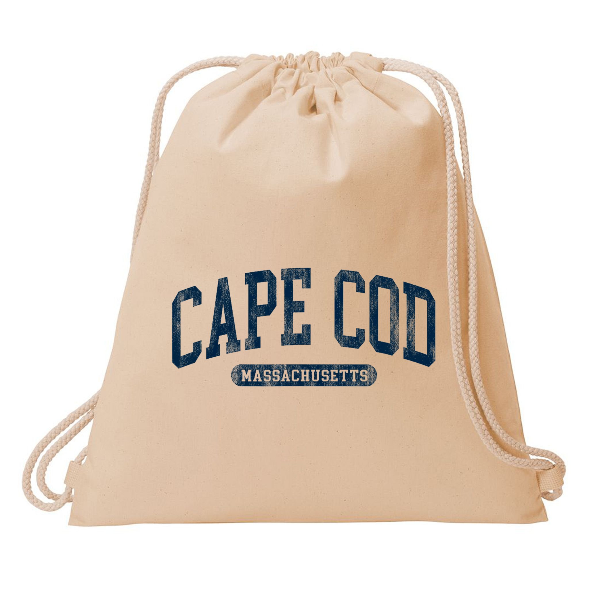 Cape Cod Massachusetts Retro Preppy Throwback Drawstring Bag