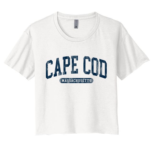 Cape Cod Massachusetts Retro Preppy Throwback Women's Crop Top Tee