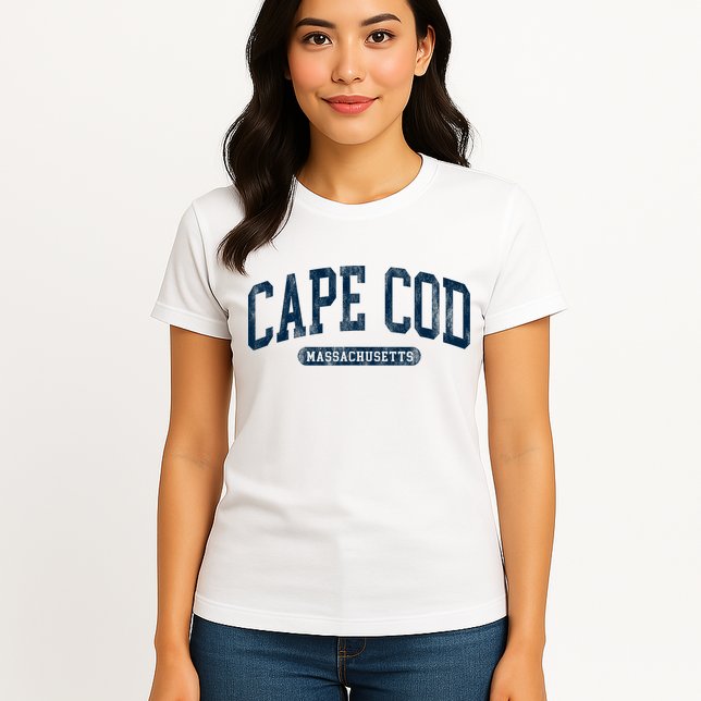 Cape Cod Massachusetts Retro Preppy Throwback Womens T-Shirt