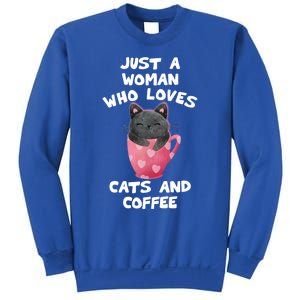 Cat Coffee Mug Just A Who Loves Cats And Coffee Gift Sweatshirt