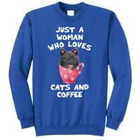 Cat Coffee Mug Just A Who Loves Cats And Coffee Gift Tall Sweatshirt