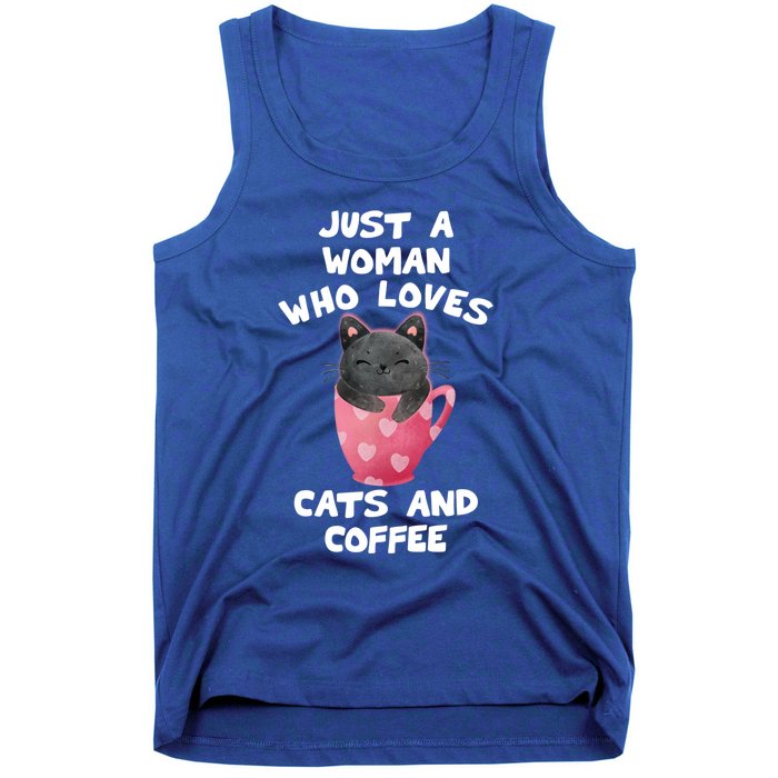 Cat Coffee Mug Just A Who Loves Cats And Coffee Gift Tank Top