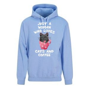 Cat Coffee Mug Just A Who Loves Cats And Coffee Gift Unisex Surf Hoodie