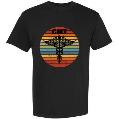 CMT Certified Massage Therapist Medical Caduceus Retro Gift Garment-Dyed Heavyweight T-Shirt