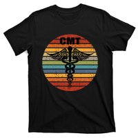 CMT Certified Massage Therapist Medical Caduceus Retro Gift T-Shirt