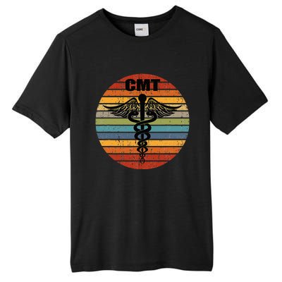 CMT Certified Massage Therapist Medical Caduceus Retro Gift Tall Fusion ChromaSoft Performance T-Shirt