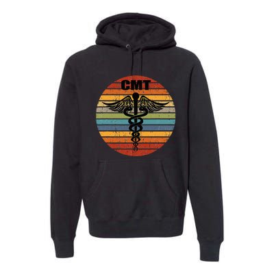 CMT Certified Massage Therapist Medical Caduceus Retro Gift Premium Hoodie