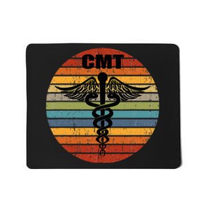 CMT Certified Massage Therapist Medical Caduceus Retro Gift Mousepad