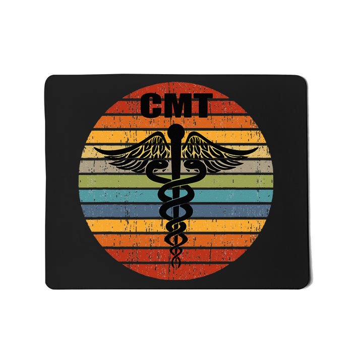 CMT Certified Massage Therapist Medical Caduceus Retro Gift Mousepad