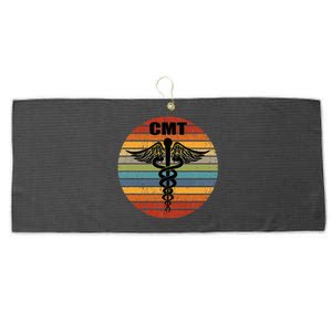 CMT Certified Massage Therapist Medical Caduceus Retro Gift Large Microfiber Waffle Golf Towel