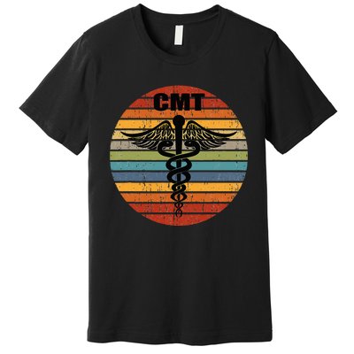 CMT Certified Massage Therapist Medical Caduceus Retro Gift Premium T-Shirt