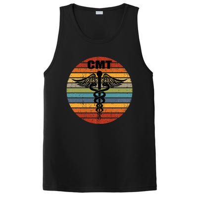 CMT Certified Massage Therapist Medical Caduceus Retro Gift PosiCharge Competitor Tank