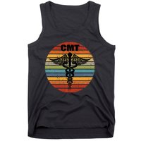 CMT Certified Massage Therapist Medical Caduceus Retro Gift Tank Top