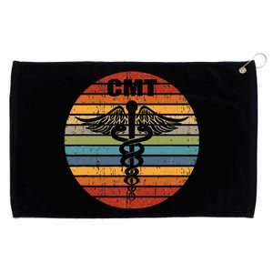 CMT Certified Massage Therapist Medical Caduceus Retro Gift Grommeted Golf Towel