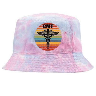 CMT Certified Massage Therapist Medical Caduceus Retro Gift Tie-Dyed Bucket Hat